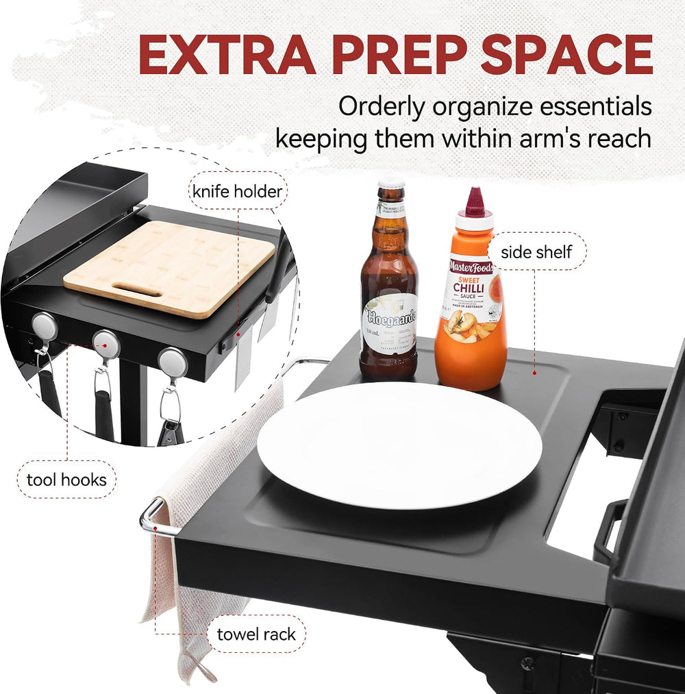 Royal Gourmet GB6000 6 Burner Propane Gas Griddle with Folding Side Tables