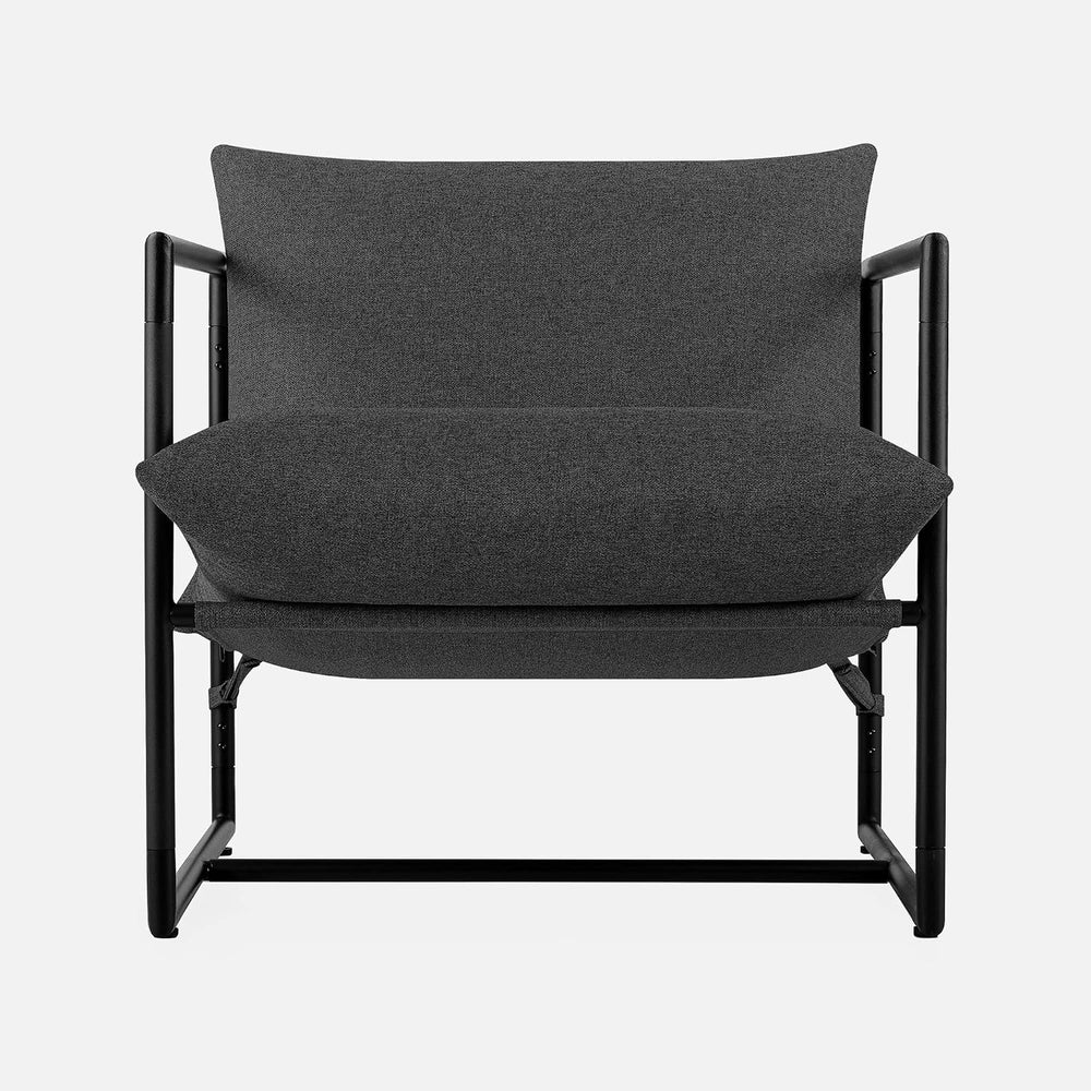 Zinus Aidan Sling Accent Chair, Metal Framed Armchair with Shredded Foam Cush...