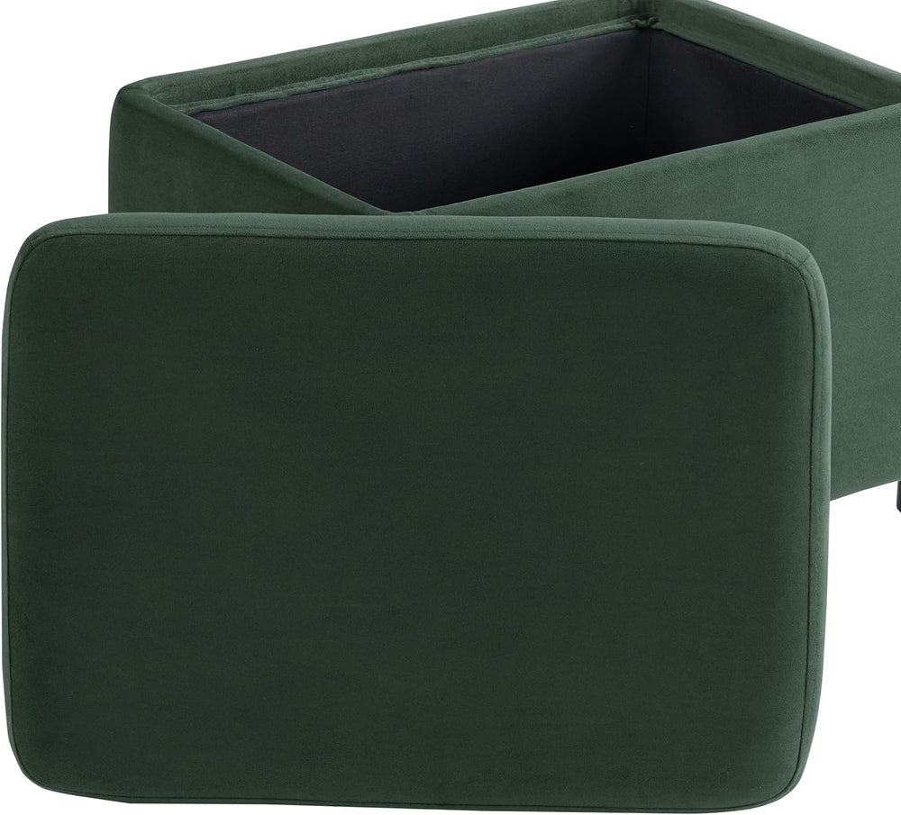 Studio Living Connor 24” Small Storage Ottoman with Reversible Tray Lid, Velv...