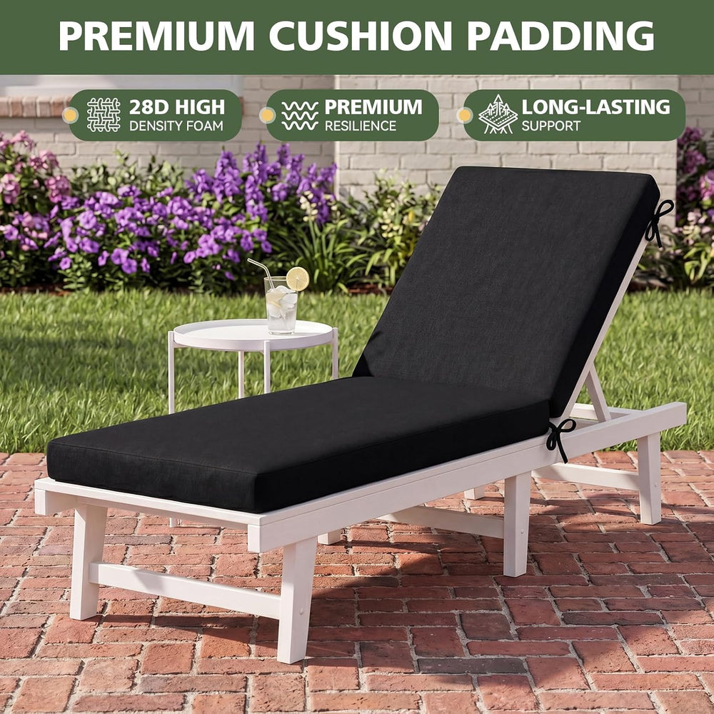 Aoxun Outdoor Chaise Lounge Cushion Set of 2, Waterproof Fade Resistant Patio...