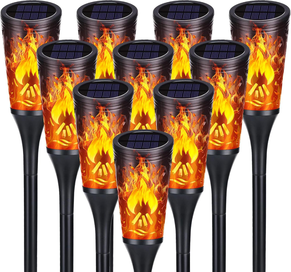 Toodour Solar Halloween Lights Outdoor, 10 Pack Solar Torch Lights