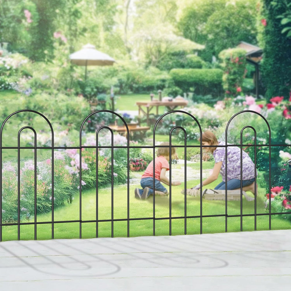 Garden Fence Border 32inX20ft Black Metal Wire Garden Fencing Panel Outdoor