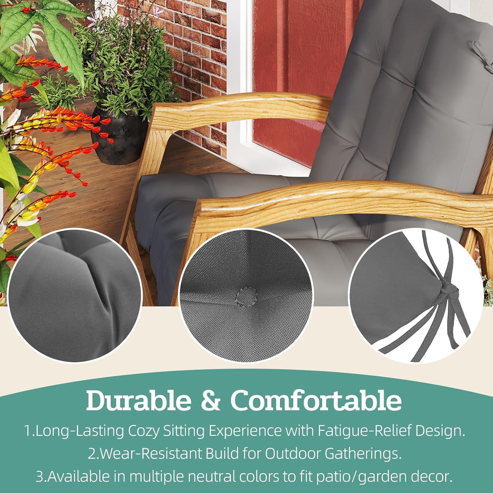 Outdoor Chair Cushions 42x21x4 Inch Set of 2, Dark Gray
