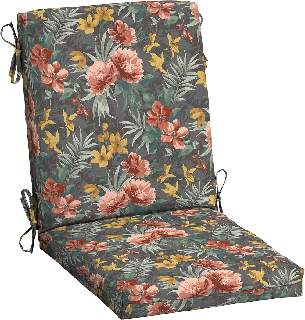 Arden Outdoor Dining Chair Cushion, 20x44, Phoebe Grey Floral