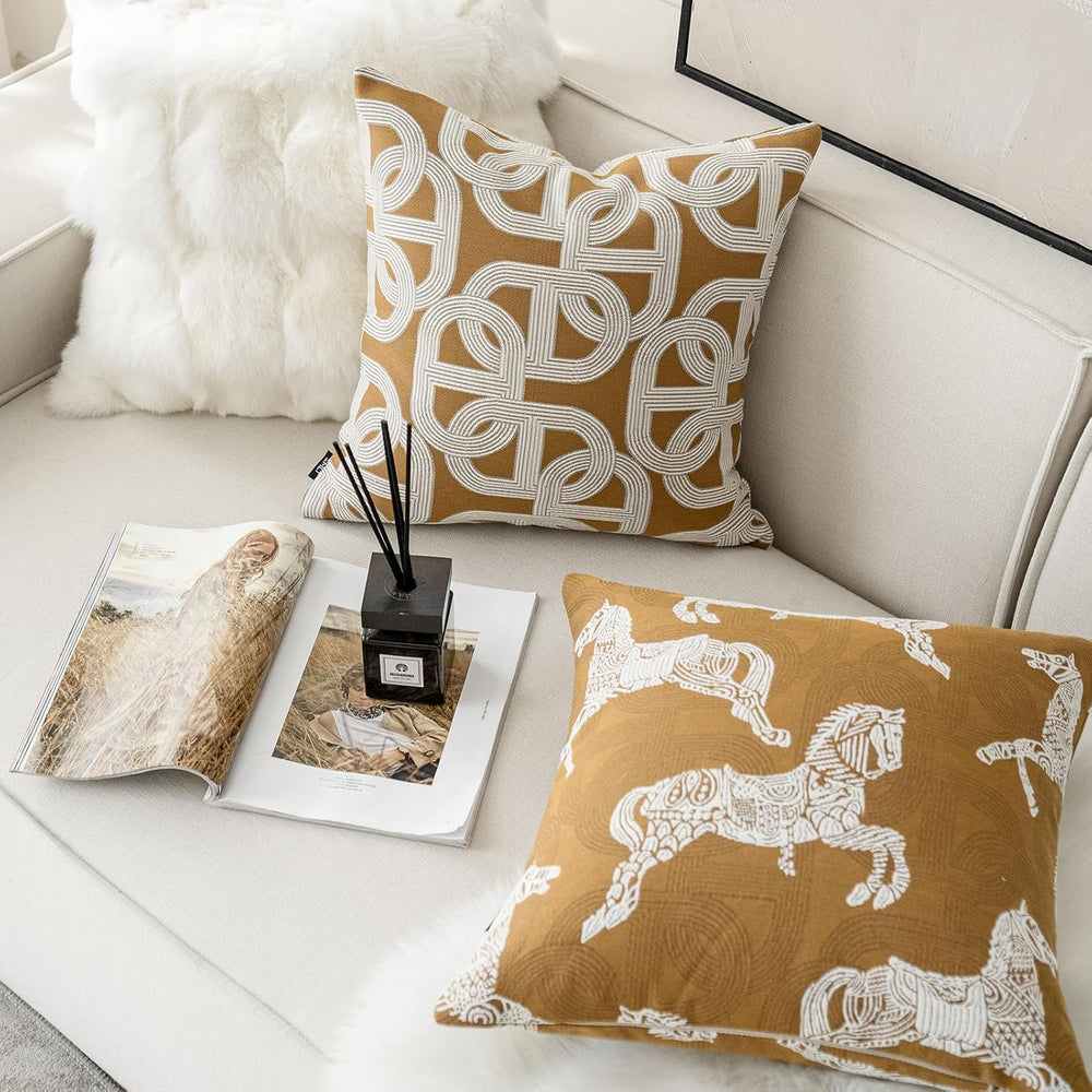 Croker Horse 18x18'' Inches Throw Pillow Cushion Cover - Luxury Palac...