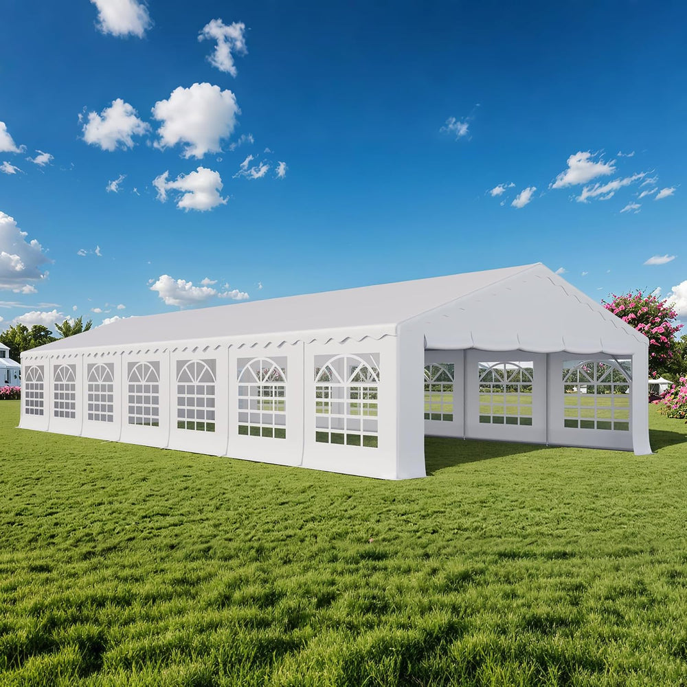 EROMMY 20x50FT White Party Tent, Heavy Duty Outdoor Event Canopy with Removab...