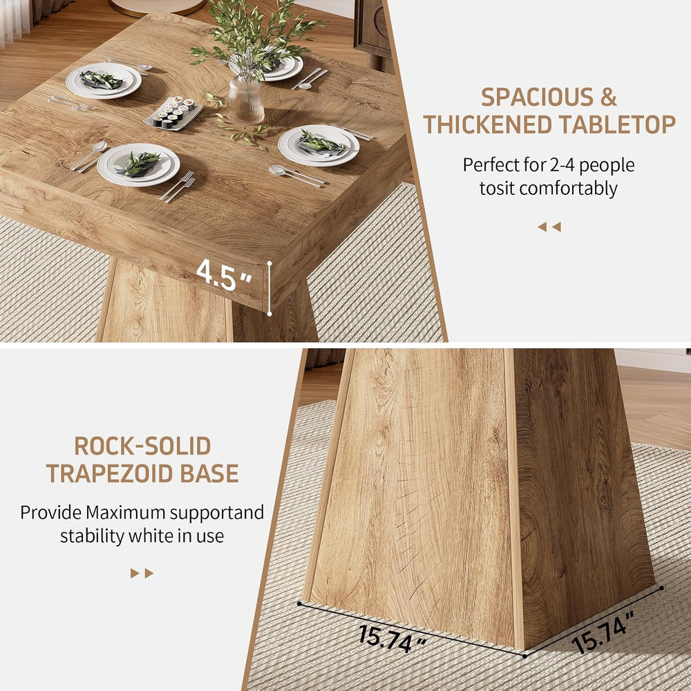 Small Dining Table, 31.5-inch Dinner Table for 2-4 People, Square Kitchen Tab...