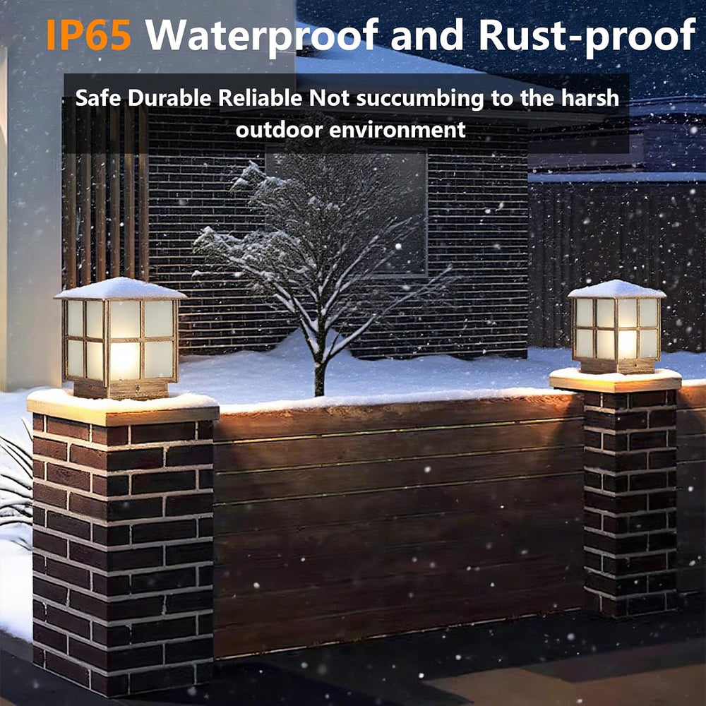 Outdoor Post Light,9.84In Hardwired Column Pillar Light Anti-rust Lamp Post