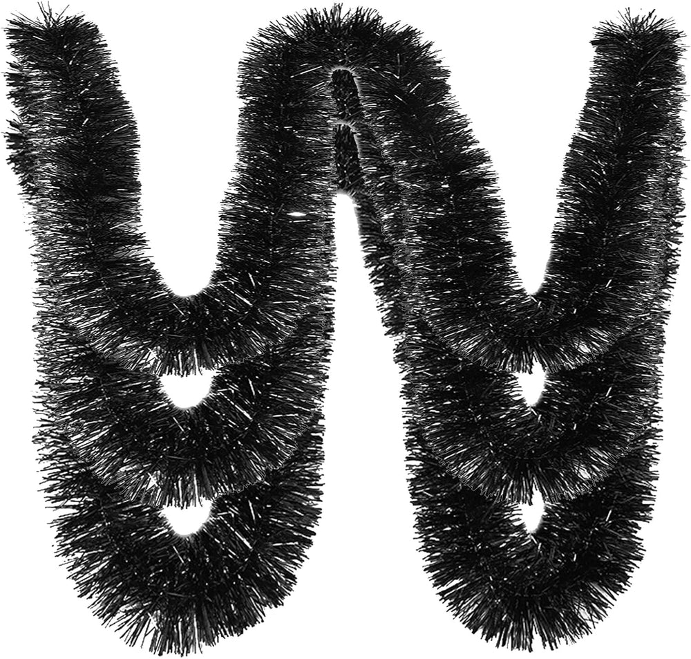 150 FT Black Tinsel Garland - Holiday Tinsel Garland for Christmas, Halloween...