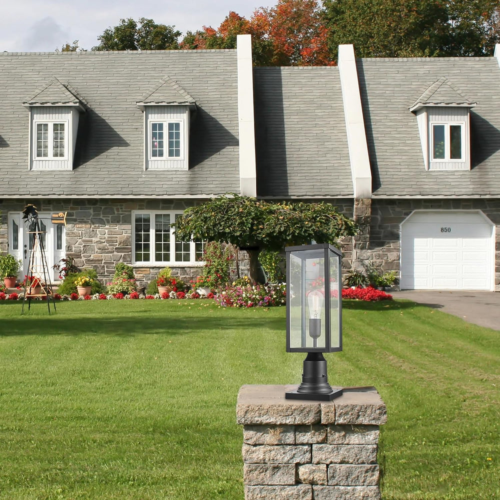 Globe Electric 44384 1-Light Outdoor Lamp Post Light Fixture with Base Adapto...