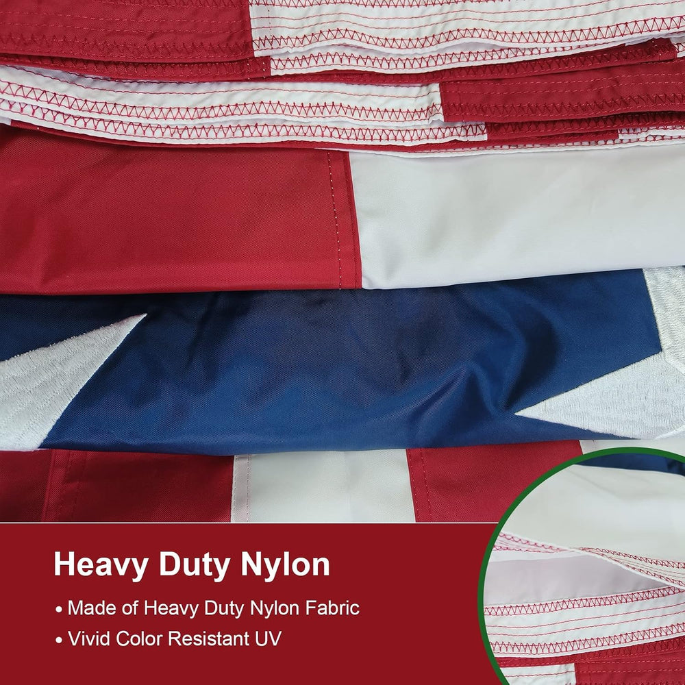 SYII American Flag 20x30 Ft Outdoor, Luxury Embroidered Stars and Roped Headi...