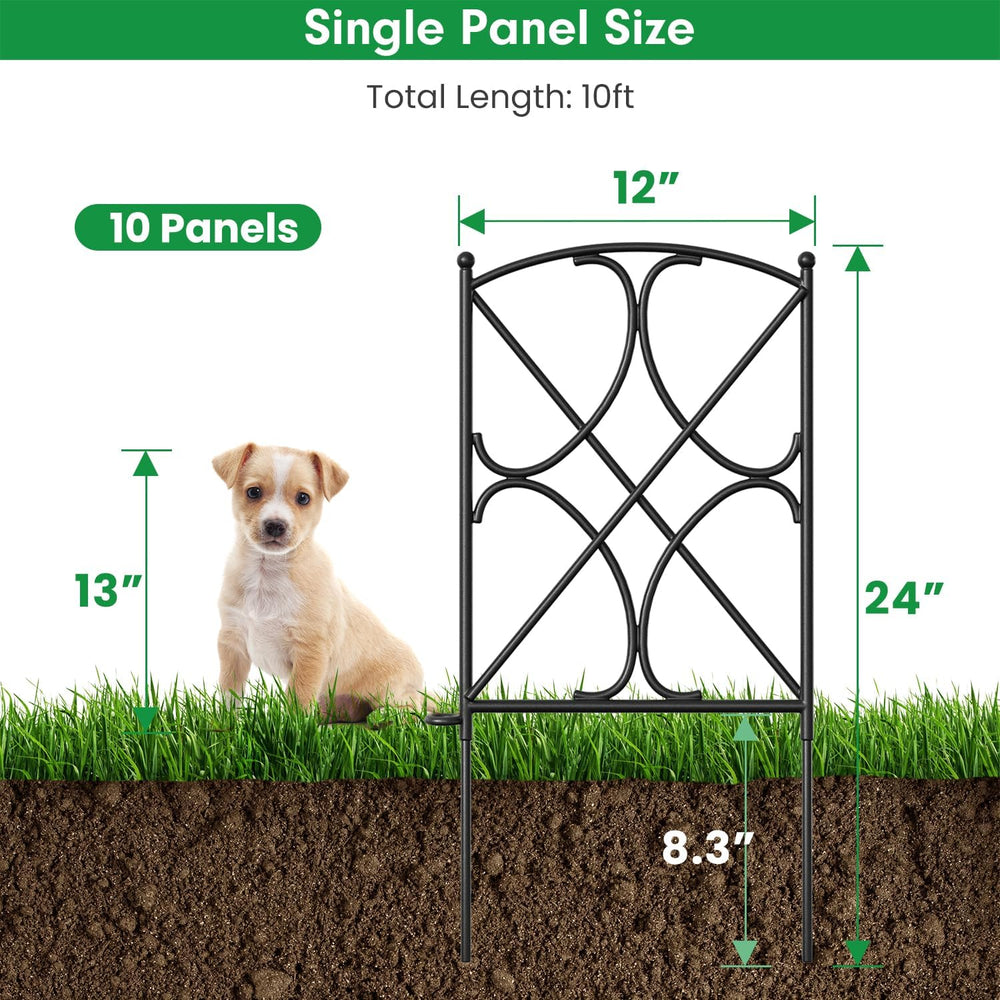 AMAGABELI GARDEN & HOME 10 Panels 24in(H)×10ft(L) Decorative Garden Fence...
