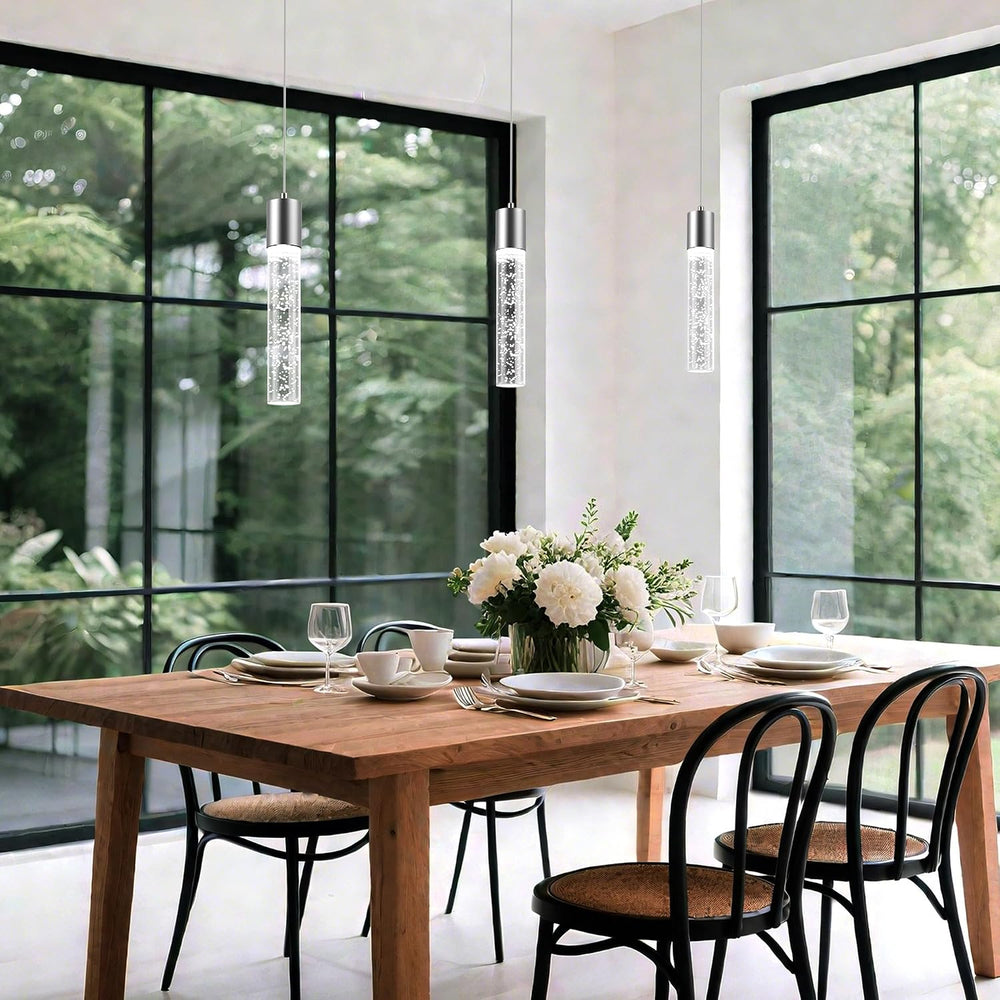 Pendant Lights Kitchen Island, 6500K Modern Kitchen Island Lights Brushed Nic...