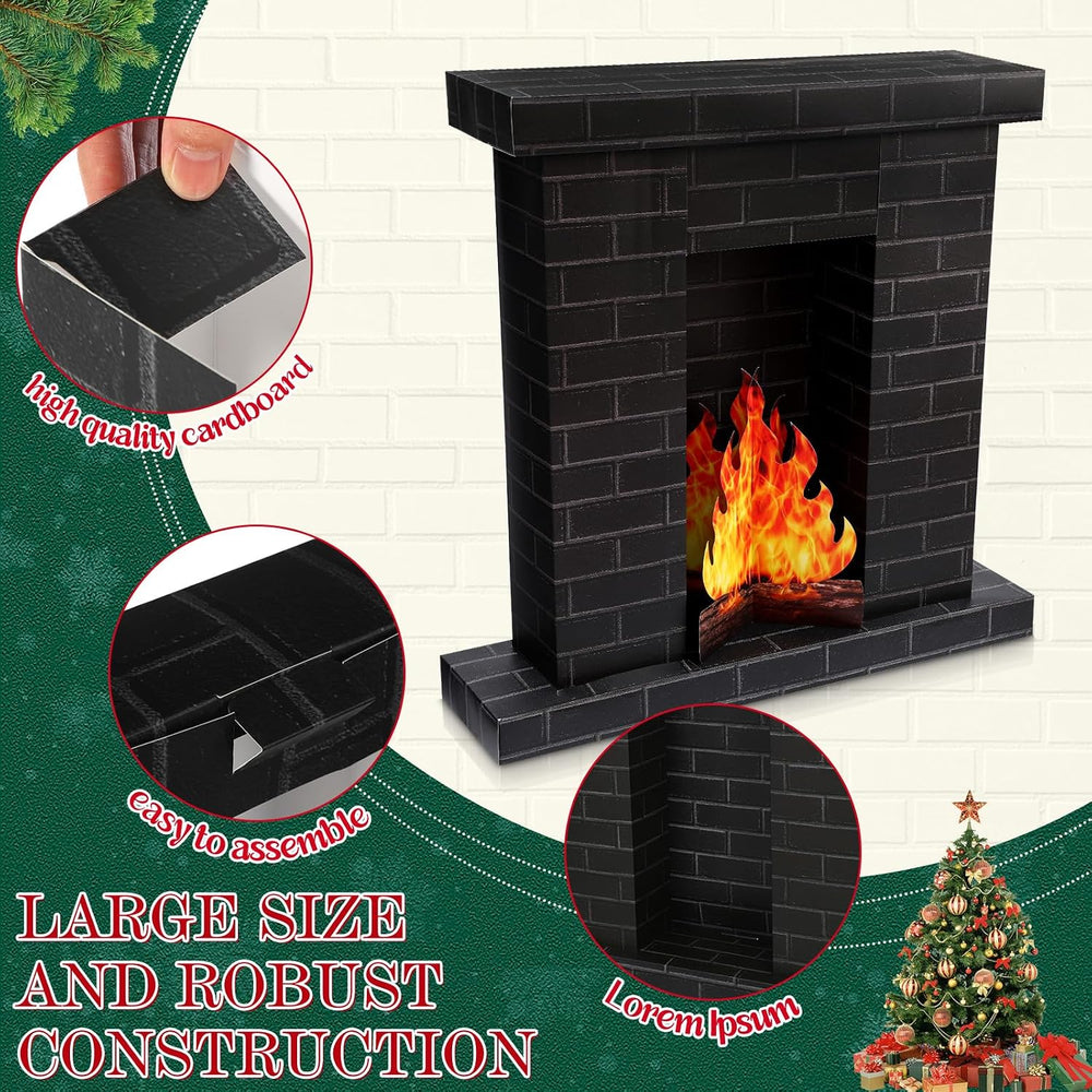 AmazingSpark 1 Set Christmas Corrugated Fireplace 35.5 x 29 x 8 Inch Cardboar...