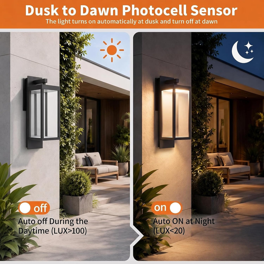 Outdoor Wall Lights, Dusk to Dawn Outdoor Lighting, 15" LED Exterior Lig...