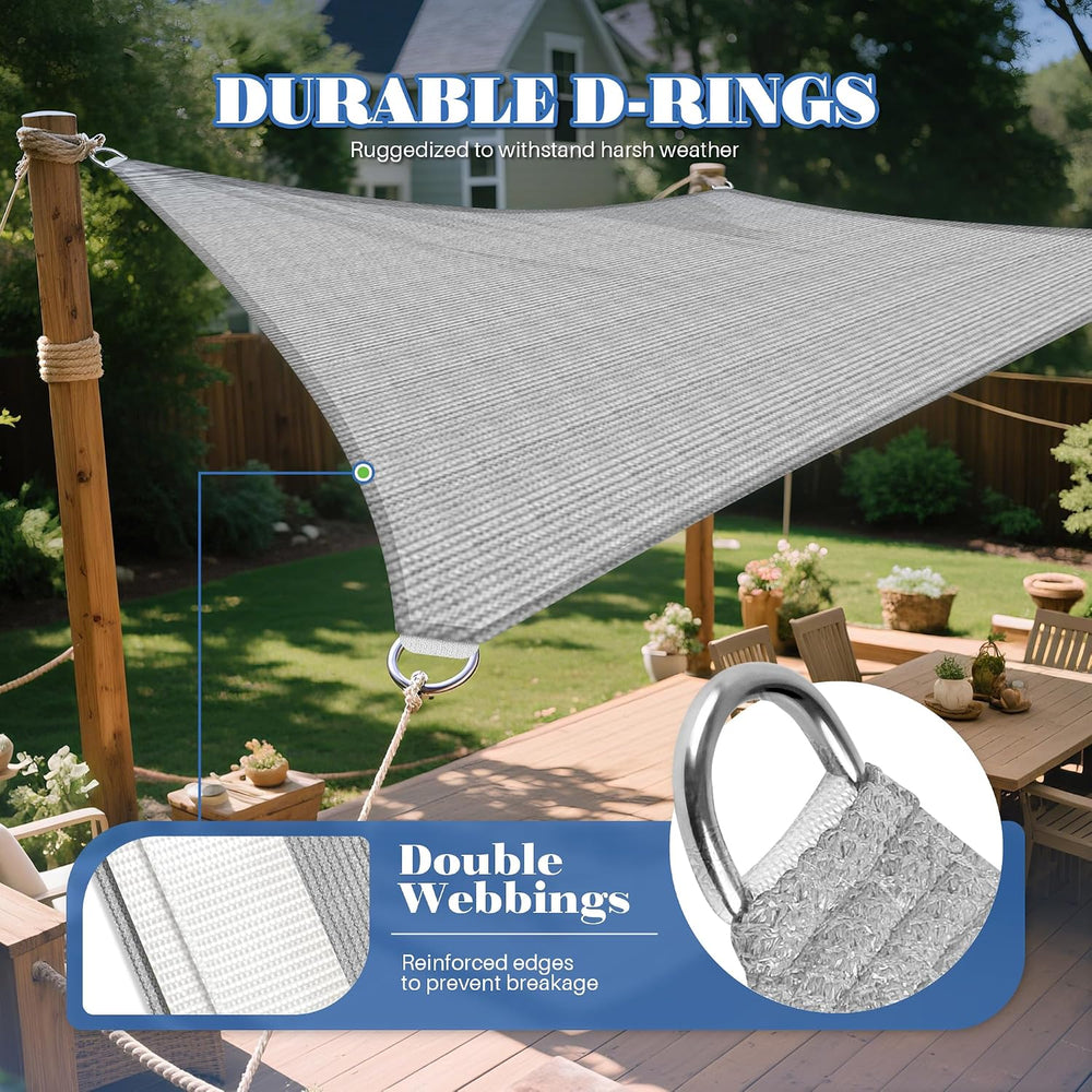 ECOOPTS 20'x20' HDPE Sun Shade Sail Rectangle Canopy Shades for Outdo...