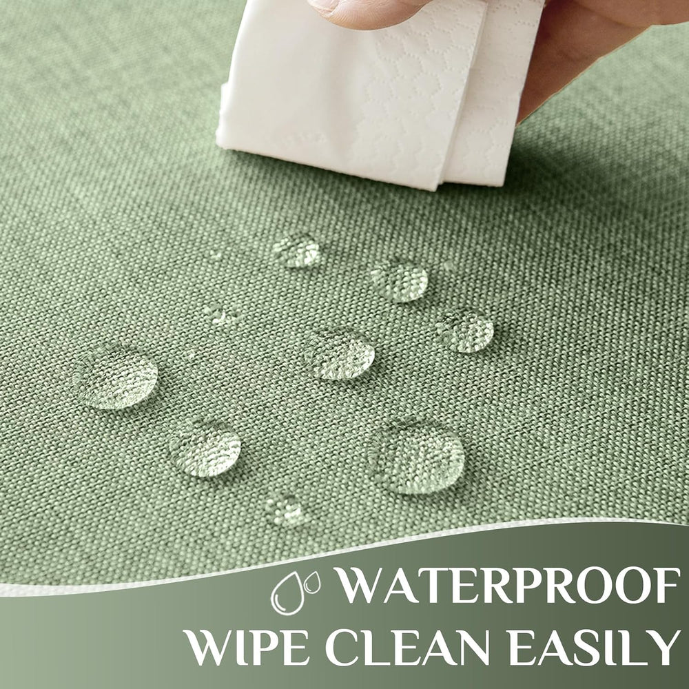 Softalker Extra Long Sage Green Table Cloth 144 x 60 inch Rectangular Faux Li...