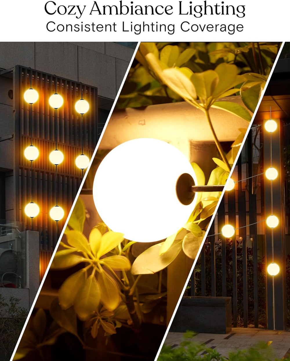 Brightech Orb Outdoor Indoor String Lights - Frosted Lantern LED String with ...