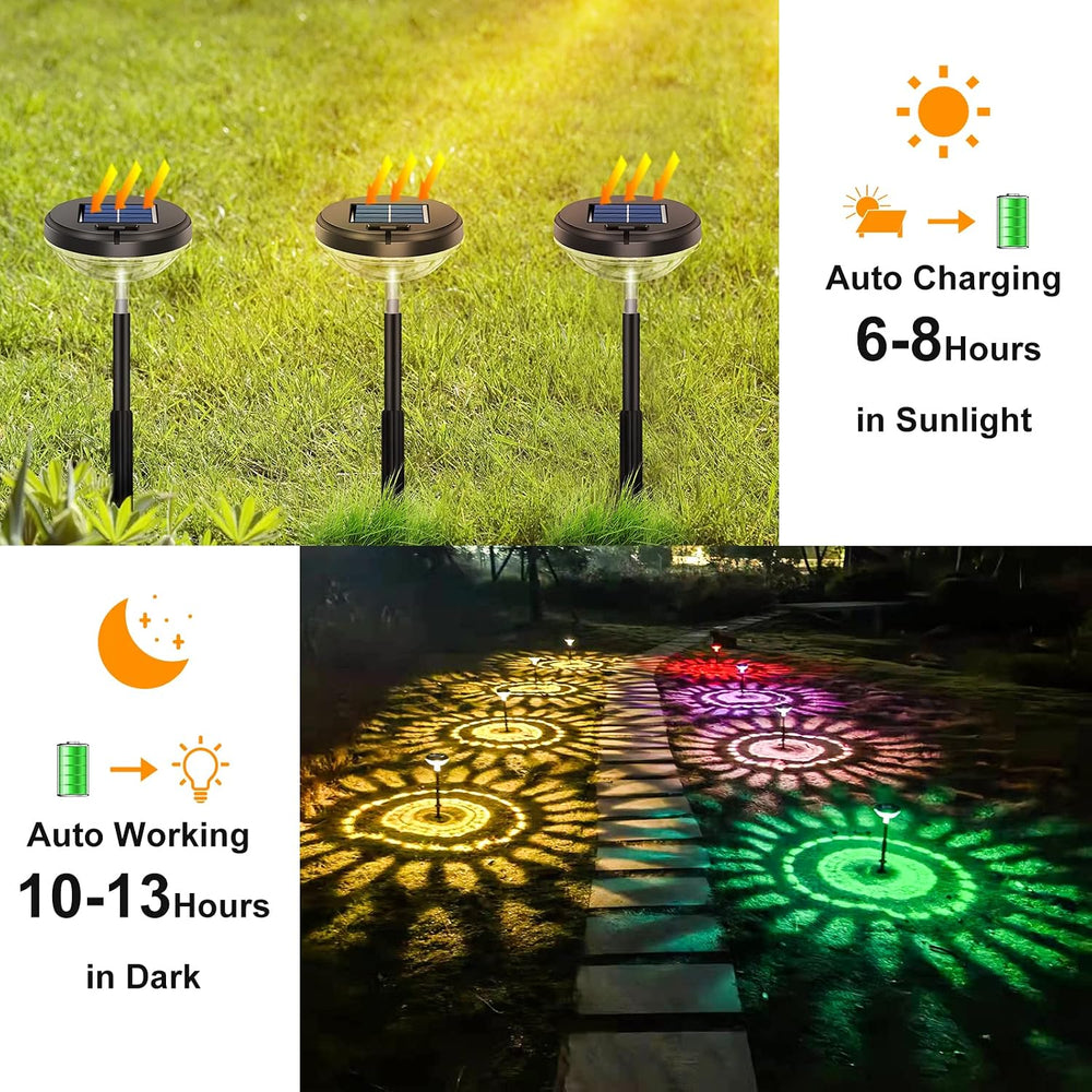 Nupostai 8 Pack Solar Pathway Lights, Multicolor & Warm White LED, IP67 W...