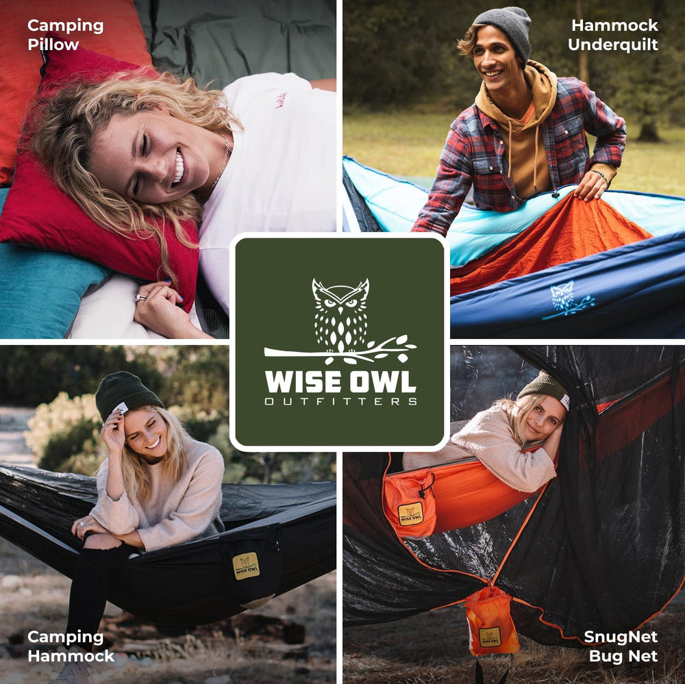 Wise Owl Outfitters Camping Hammock – 500lbs Portable Hammock with Tree Strap...