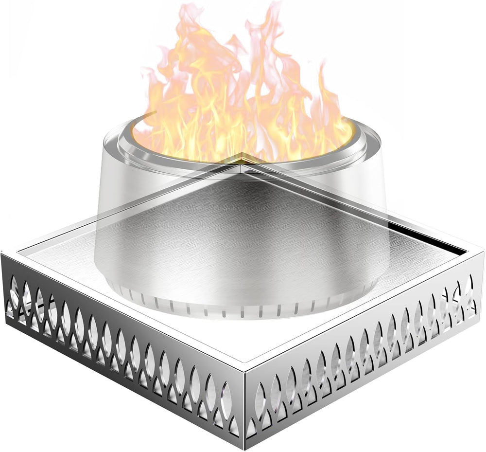Stainless Steel Fire Pit Base for Surface Protection, X24 (25.6 Inch) Metal F...