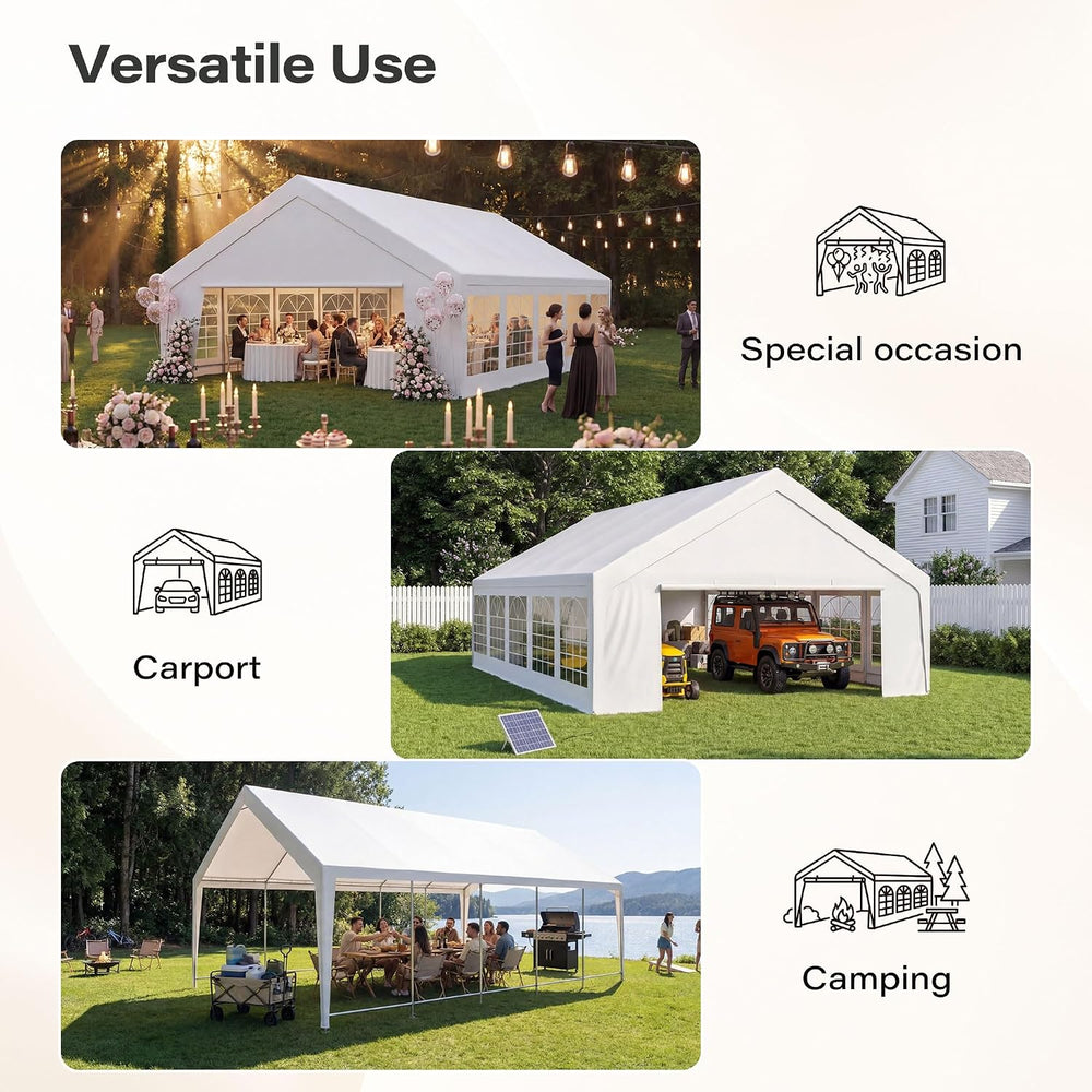 LAUSAINT HOME 20x30 Party Tent, Heavy Duty Waterproof Canopy with Removable S...