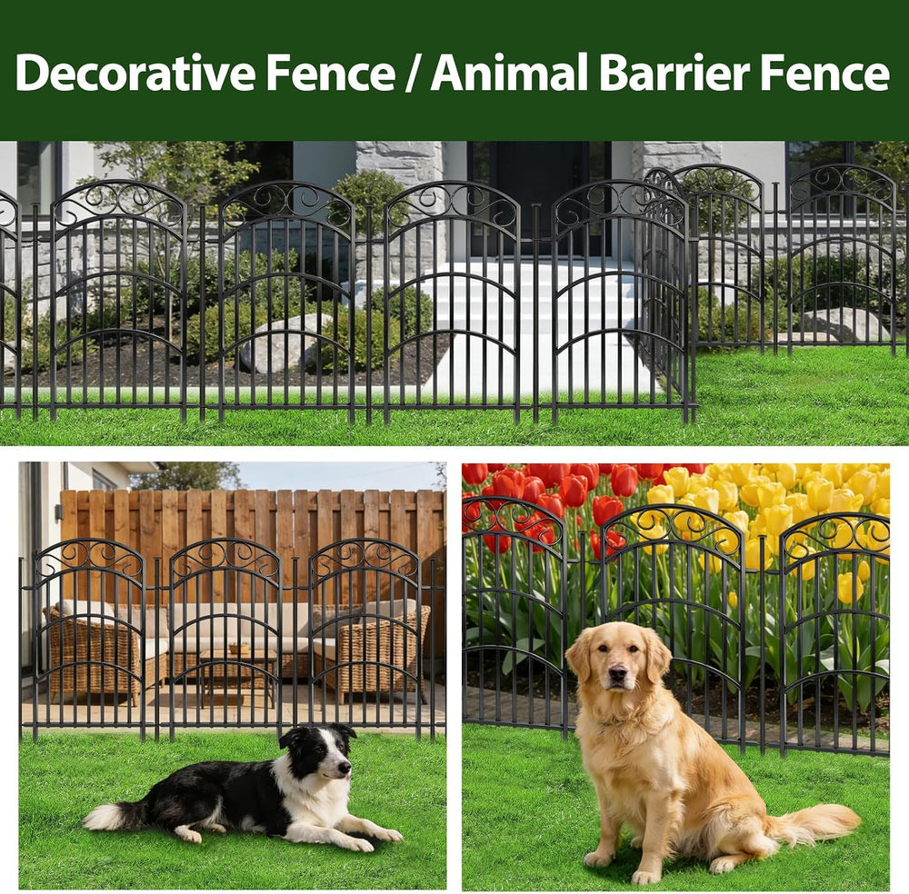 Decorative Garden Fence, 40in H x 18ft L, 8 Panels
