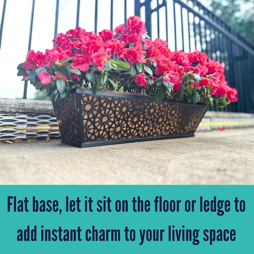 LaLaGreen Window Planter Boxes Outdoor (24 Inch, 4 Pack) Large Fence Hanging ...