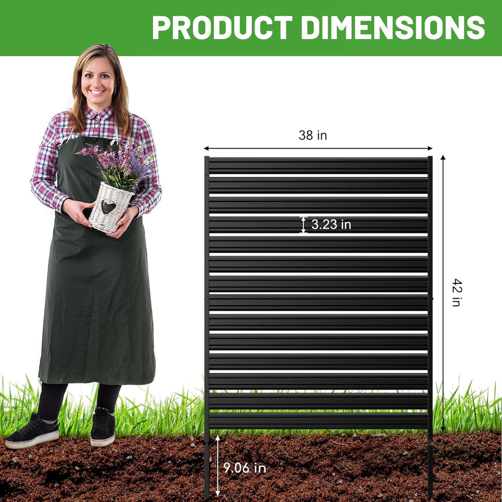 No-Dig Metal Privacy Fence Screen, 42" H × 38" W Air Conditioner Fence