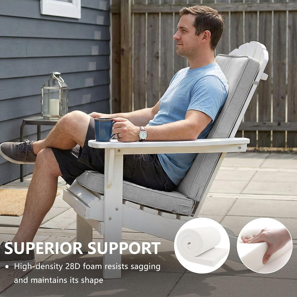 Adirondack Chair Cushions Set of 2 - Removable Covers, Water-Repellent & ...
