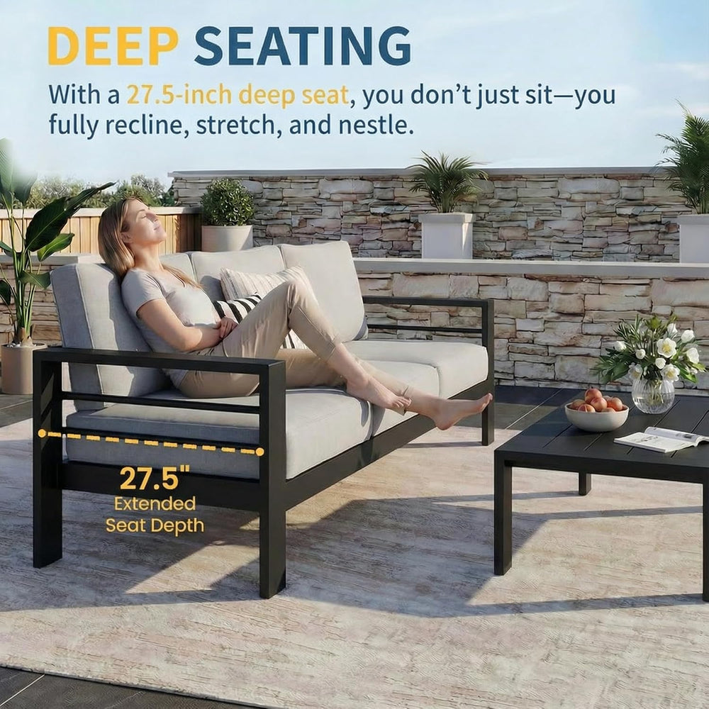 Solaste Aluminum Patio Furniture Set for All Weather, Oversized Outdoor Furni...