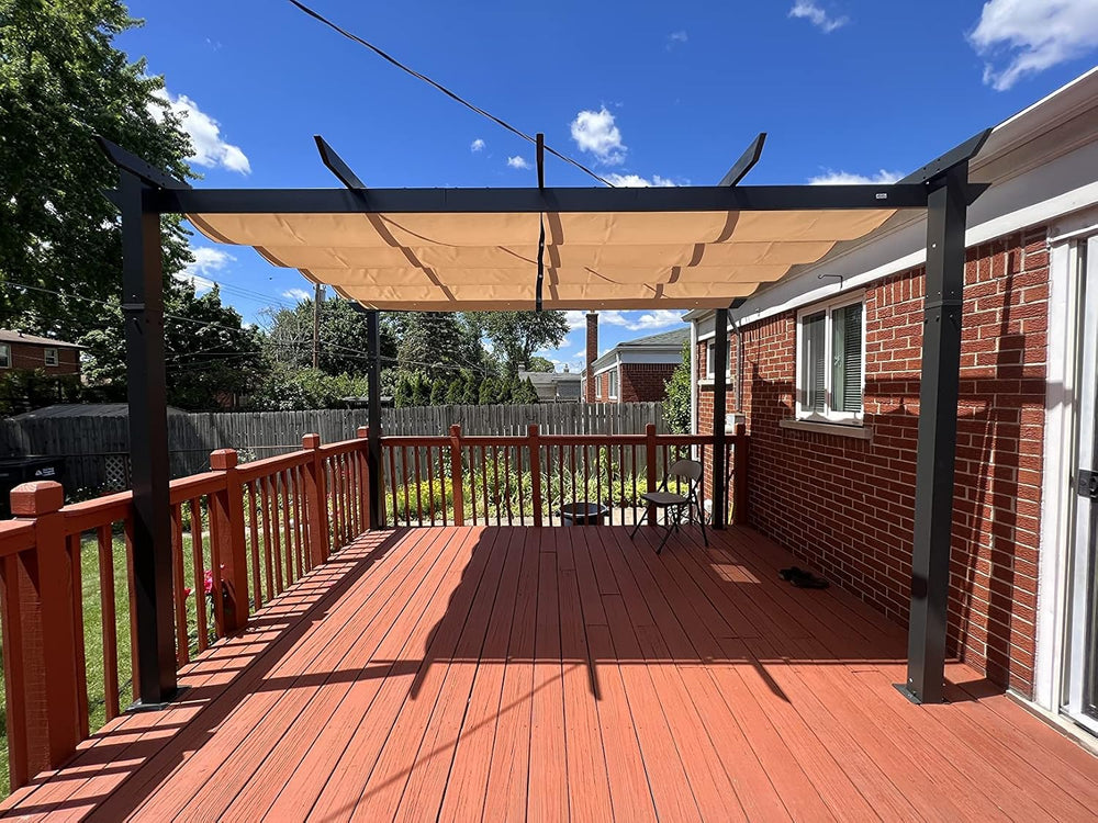 Domi Outdoor Living 10’ X 13’ Outdoor Retractable Pergola with Weather-Resist...
