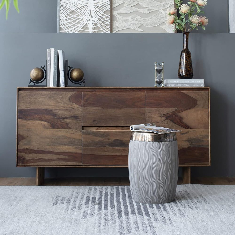 A&B Home Wave Pattern Stool - Drum Shape Ceramic Stool, Decorative Multip...