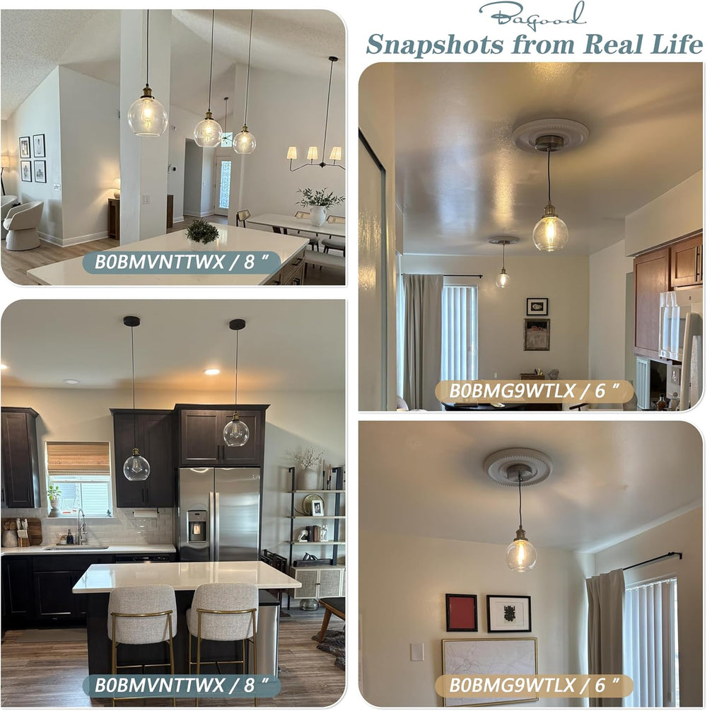 Bagood 6 inch Mini Hanging Pendant Light Contemporary Globe Pendant Lights Ki...