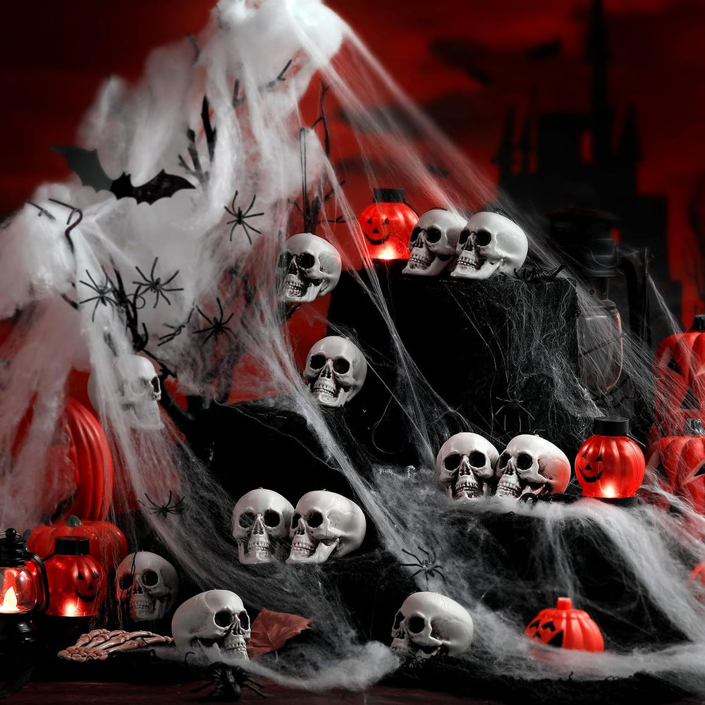 Lenwen 24 Pcs Skull Halloween Hanging Tree Ornaments, 3.15x2.8x2.17''