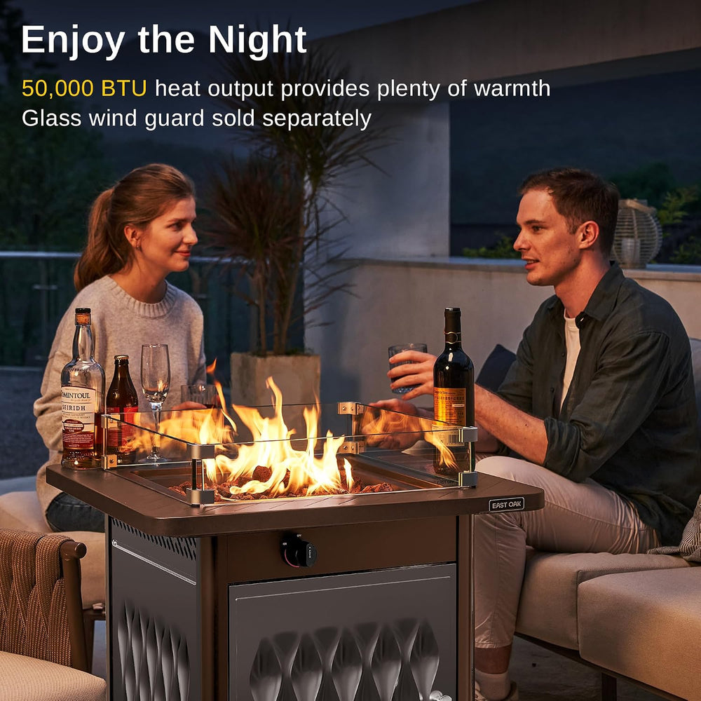 EAST OAK 28'' Stainless Steels Fire Pits Table, 50,000 BTU Upgraded S...