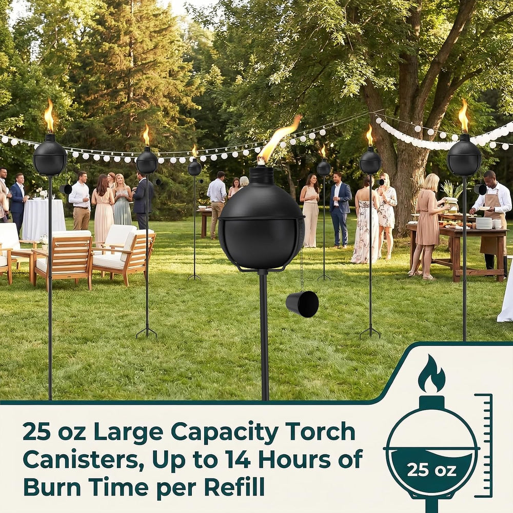 4 Pack Outdoor Citronella Torches, 25 oz Garden Torch for Outside, 55 Inch 3-...