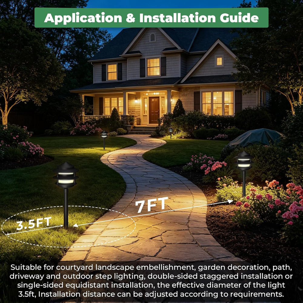 Gardencoin Pagoda Low Voltage Landscape Pathway Lights, 12V Outdoor LED Path ...