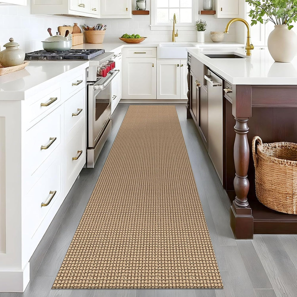 EARTHALL Woven Runner Rug 2x8 Ft Washable Runners for Hallways Cotton Non Sli...