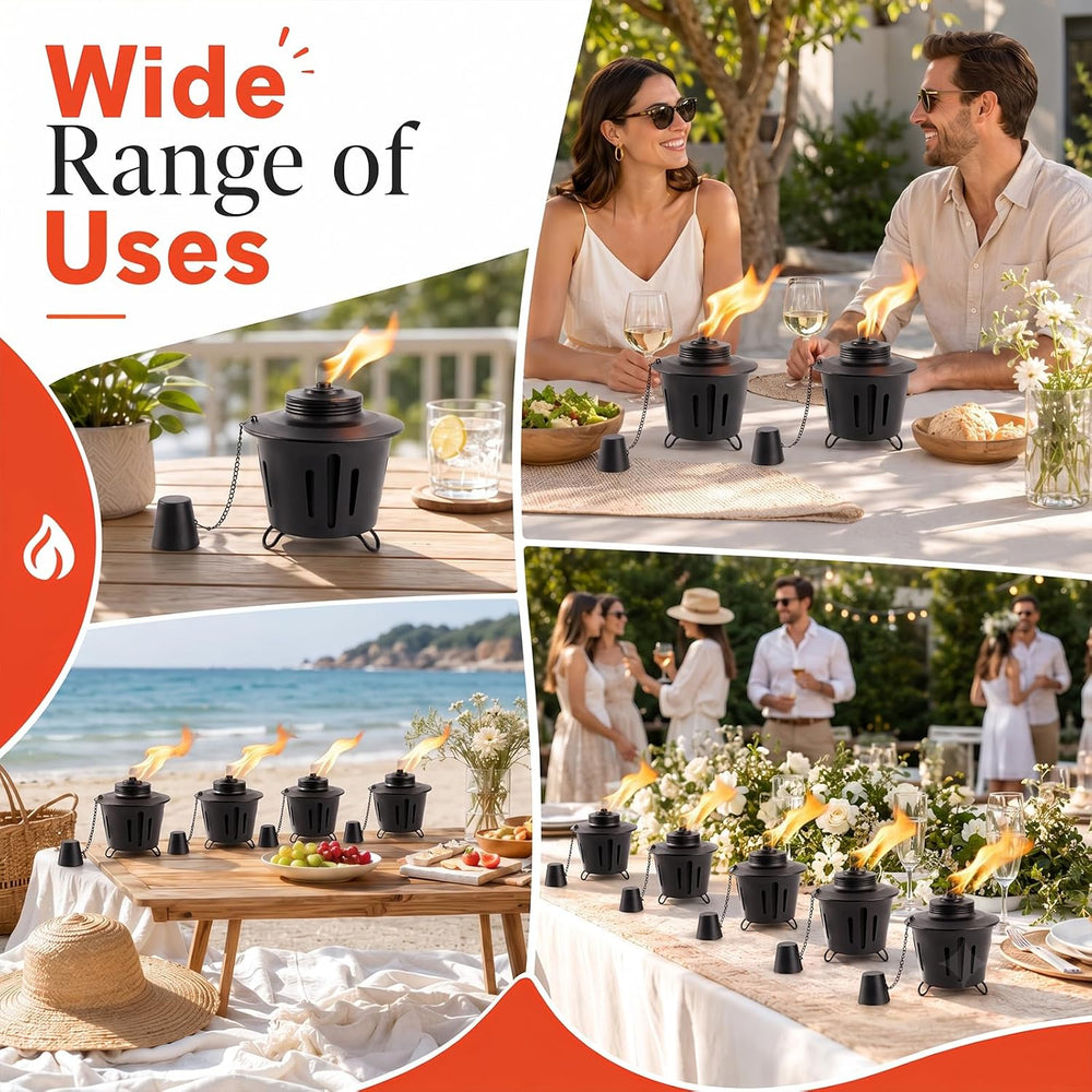 6 Pack Citronella Table Top Torches, 15oz Mini Fire Pit Tabletop Torch for Ou...