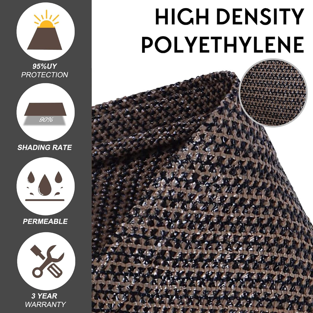 12' x 16' Brown Rectangle Sun Shade Sail (SQ) Sun Block Canopy Awning...
