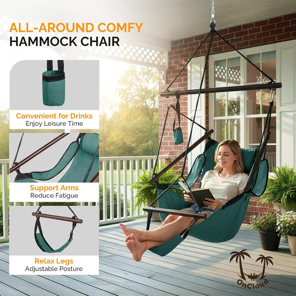 ONCLOUD Upgraded Unique Hammock Sky Chair, Air Deluxe Hanging Swing Seat with...