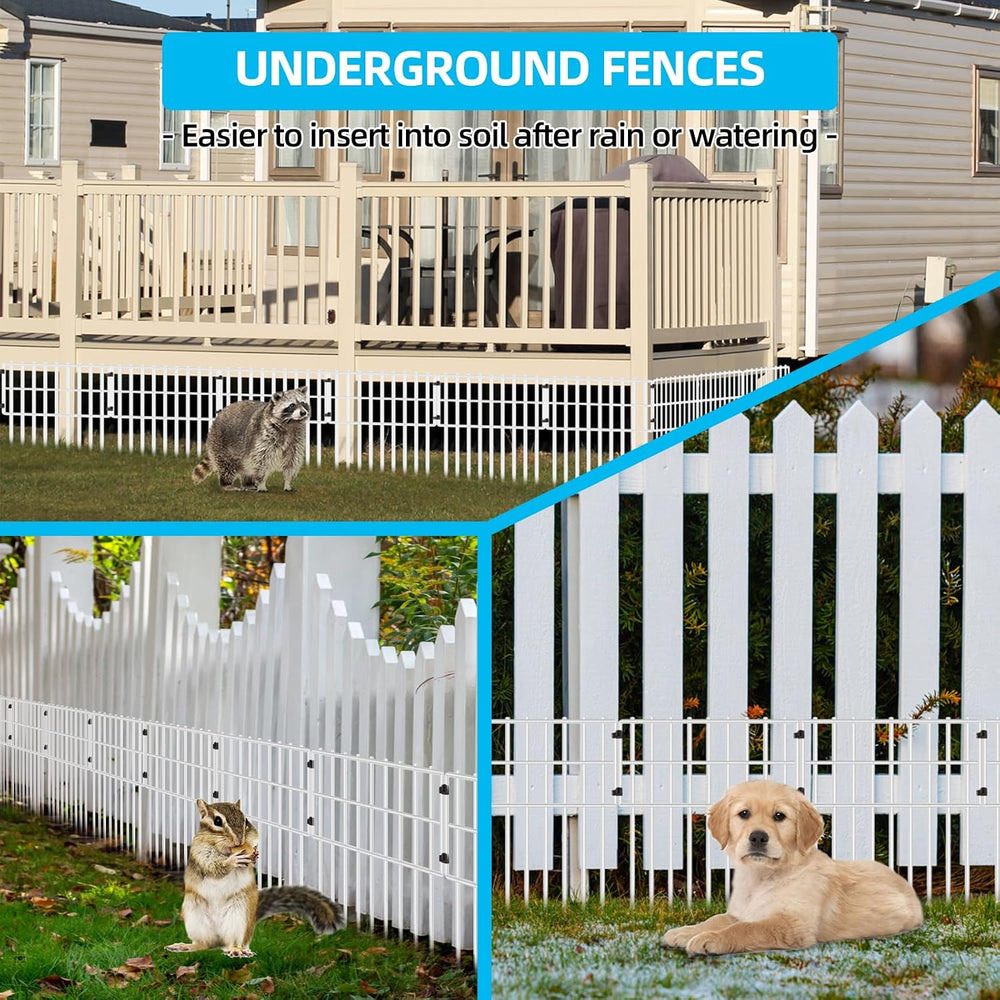 25 Panels Garden Fencing Animal Barrier, 17in (H) X 27ft (L) Dog Dig Fence Ba...