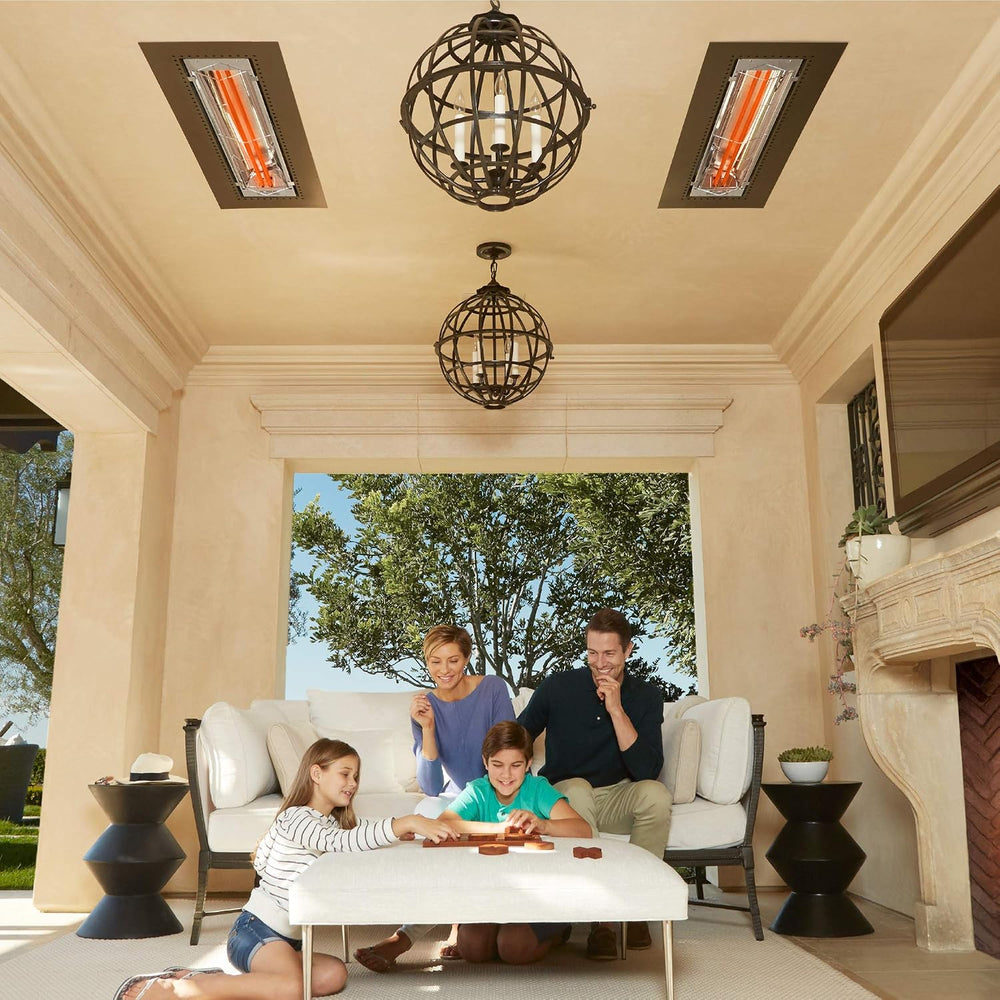 Infratech WD-6024 BL Stainless Steel Fixture Dual Element Electric Patio Heat...