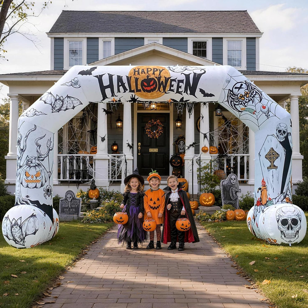 20ft Halloween Inflatable Archway with 250W Blower, Hexagon Inflatable Arch f...