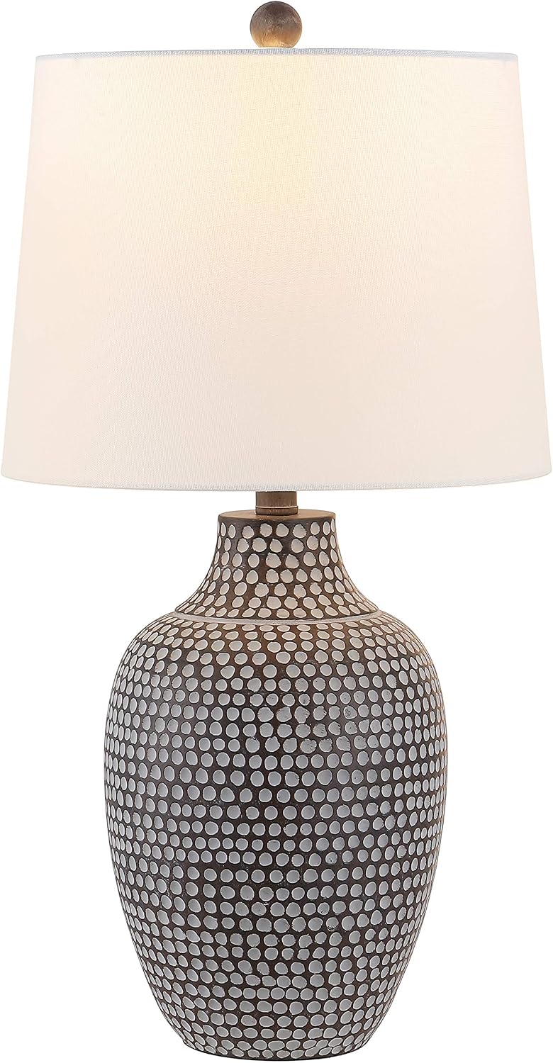 SAFAVIEH Lighting Collection Resler Modern Brown Dot 25-inch Bedroom Living R...