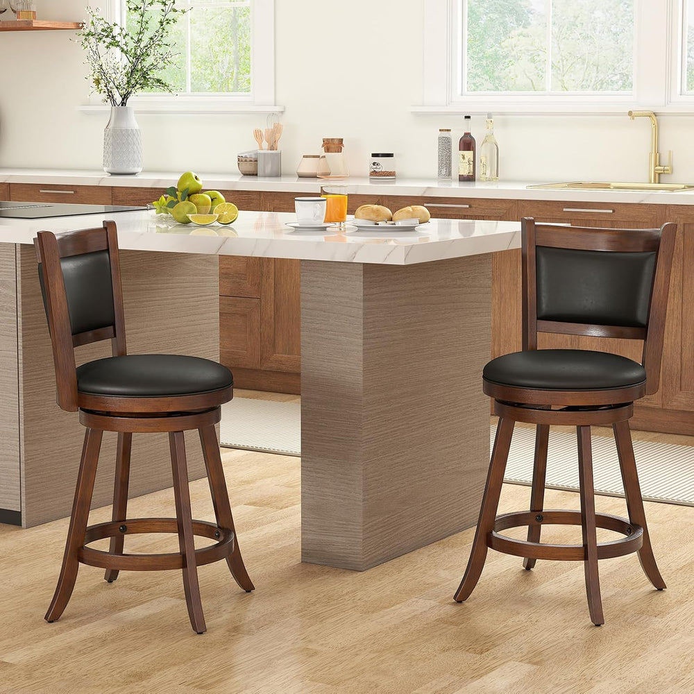 COSTWAY Bar Stools Set of 2, 360 Degree Swivel