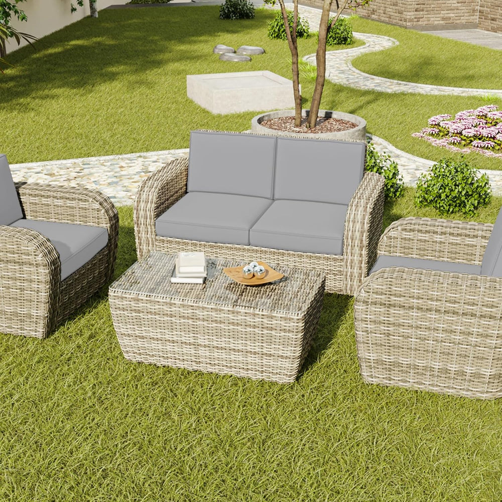 Outdoor Cushion Covers 4 Pack Waterproof&Fade Resistant Zipper Patio Furn...