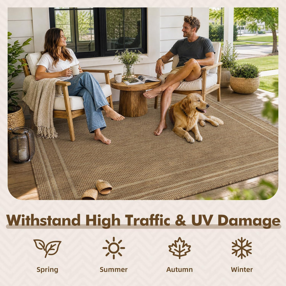 MontVoo-Outdoor Rug-Patio Rug 4x6 ft Polypropylene Indoor Outdoor Rugs Outdoo...