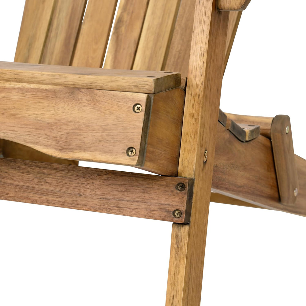 Christopher Knight Home Hanlee Folding Wood Adirondack Chair, Natural Stained...